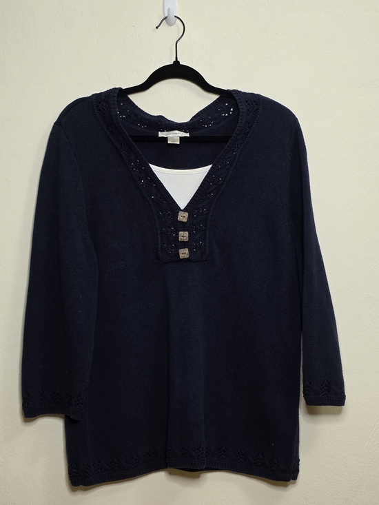 Christopher & Banks Tops - Christopher & Banks Navy Knit Top